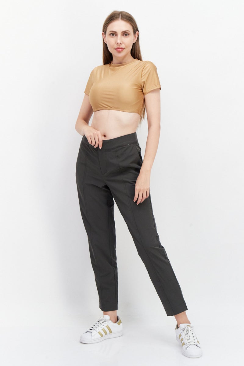 PUBLIC DESIRE Women Round Neck Short Sleeve Plain Crop Top, Tan - Image 4