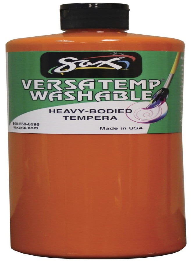 Sax Washable Versatemp Heavy Bodied Tempera Paint, Orange, 1 Quart - Image 1