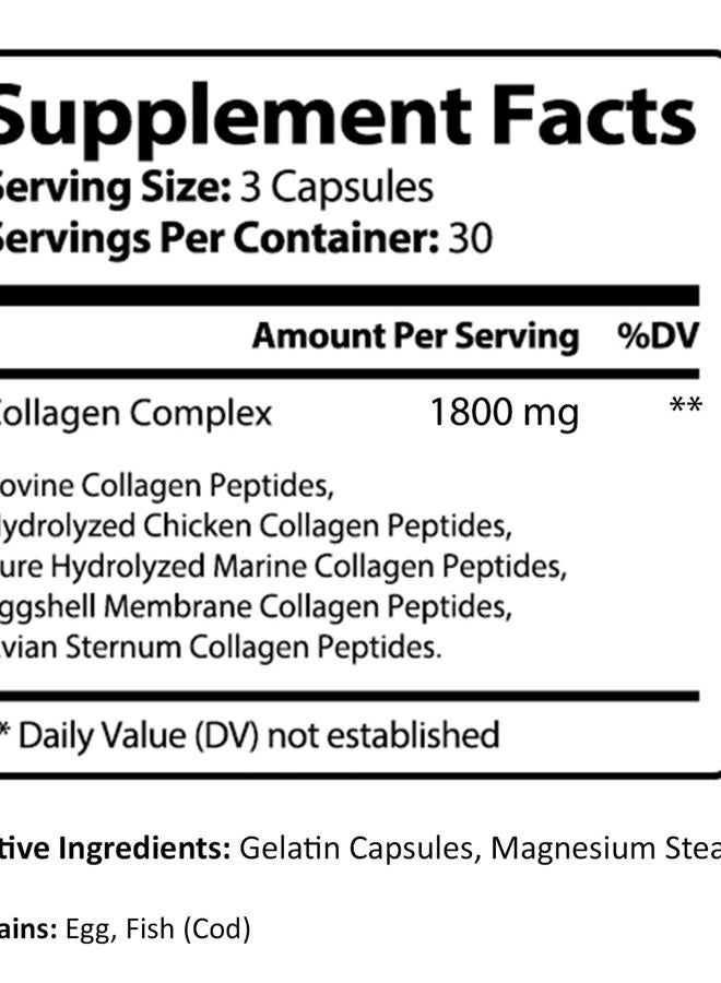 PureNature Plus PureNature Collagen Ultra - Collagen Peptides with 5 Types I, II, III, V & X Naturally-Sourced Hydrolyzed Collagen for Hair, Skin, Nail and Joint Support - 90 Capsules - Image 2