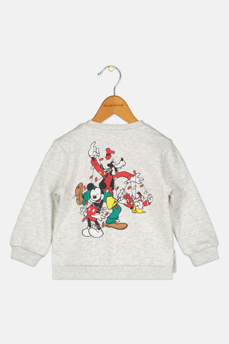Cool Club سويت شيرت طويل الأكمام بأكمام دائرية للأطفال الأولاد من ديزني، رمادي فاتح - Image 3