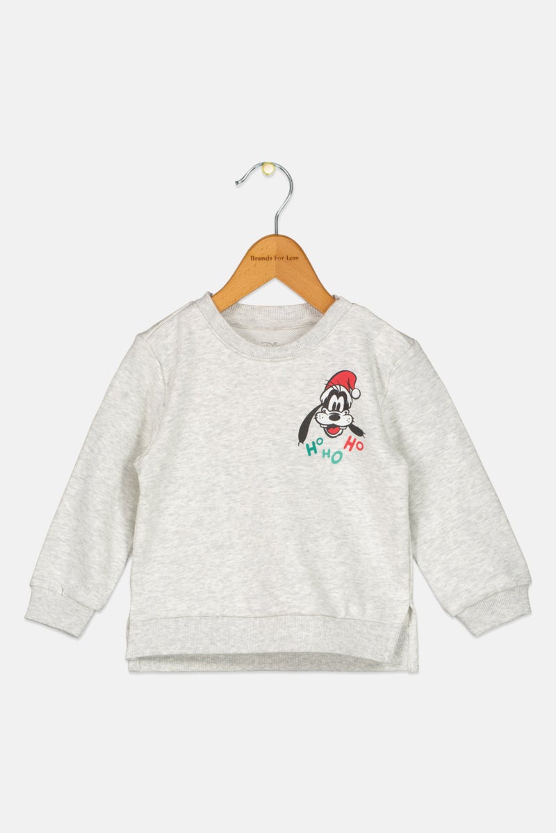 Cool Club سويت شيرت طويل الأكمام بأكمام دائرية للأطفال الأولاد من ديزني، رمادي فاتح - Image 2