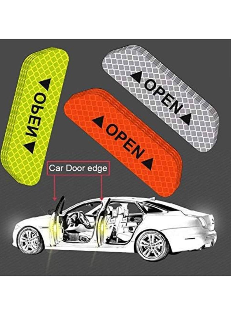 SOLDOUT Reflective Car Door Open Warning, Collision Warning Decals Sticker for Car (Neon Green, Pack of 4) - Image 4