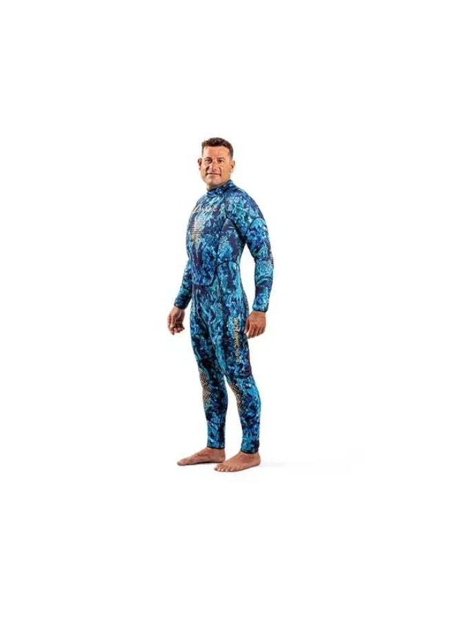 DYNAMICNORD SFS-2 FREE DIVE SUIT 1.5MM HOODED JACKET + PANT CAMO/BLUE - XL - Image 2