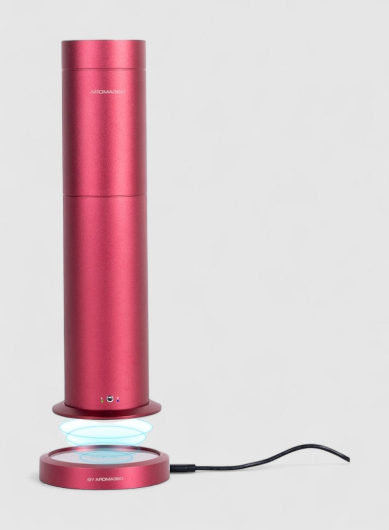 AROMA360 Wireless Pro Essential Oil Diffuser - Portable & Cordless - 600 sq ft Coverage  - Aromatherapy Scent Diffuser - Air Freshener - Red - Image 1