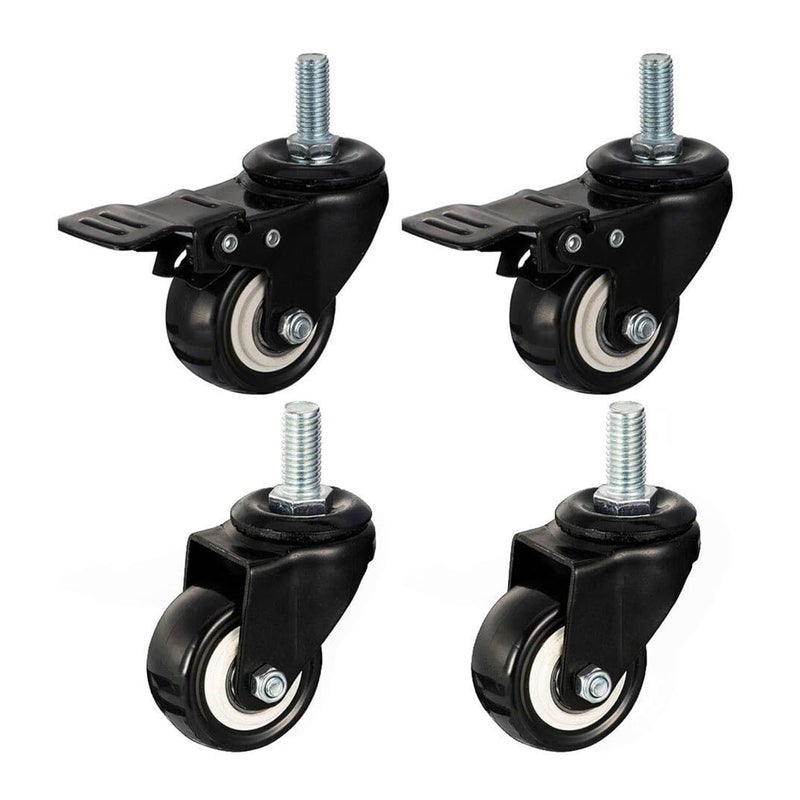 عجلات كاستور ذات ساق ملولبة M8، ثقيلة الواجب، سعة 150 كجم، عجلة عالمية - Image 1