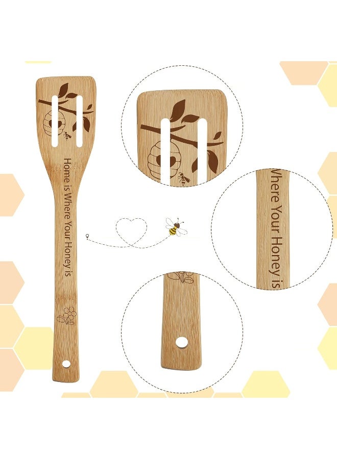 HONEY BEE مجموعة ملاعق من الخيزران على شكل نحلة – 6 قطع صديقة للبيئة، قابلة لإعادة الاستخدام، خفيفة الوزن، أدوات مطبخ طبيعية - Image 5