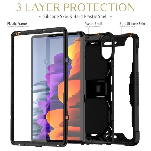 ProElite Cover for Xiaomi Redmi Pad 2 11 inch Case, Rugged Shockproof Heavy Duty Back Case Cover for Xiaomi Redmi Pad 2 11 inch, Black - Image 3