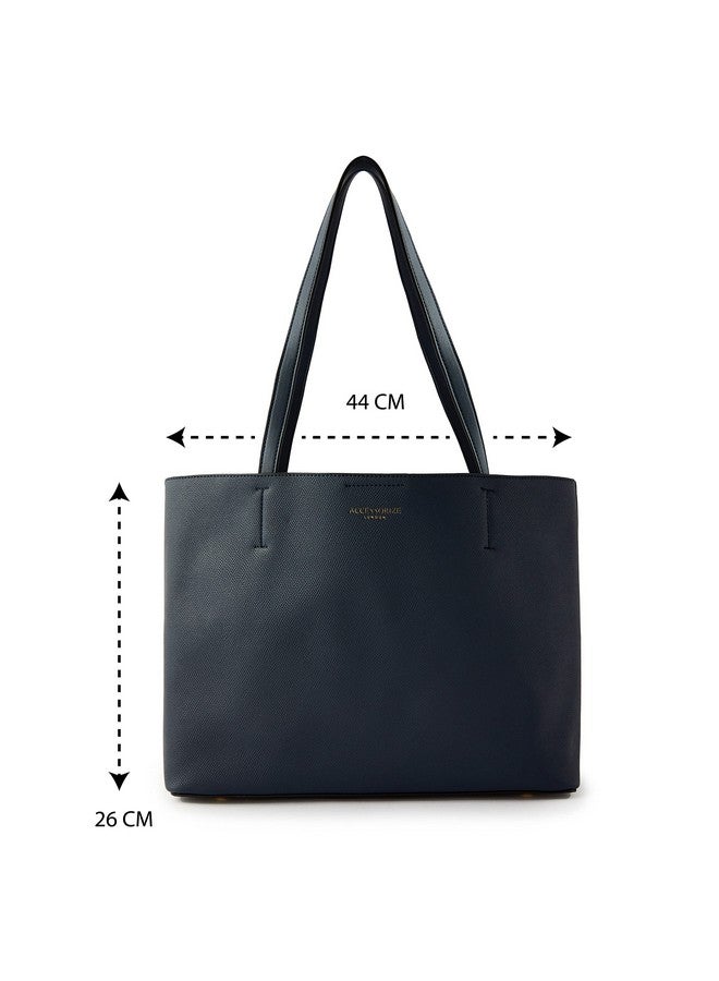 Accessorize London Women's Navy Blue Leo Tote Bag | tote bags for women office use |Work bag for women | Latest Shoulder bag for ladies - Image 4