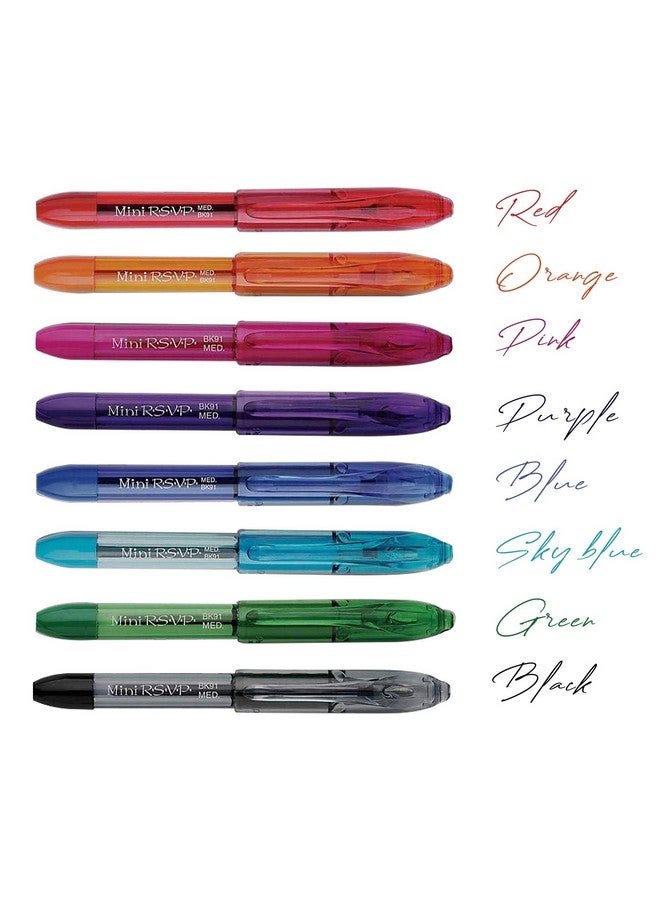 The Mega Deals Rsvp 8 Mini Pens Ballpoint Pocket Pen Includes A Keyring And Lanyard Necklace - Image 2
