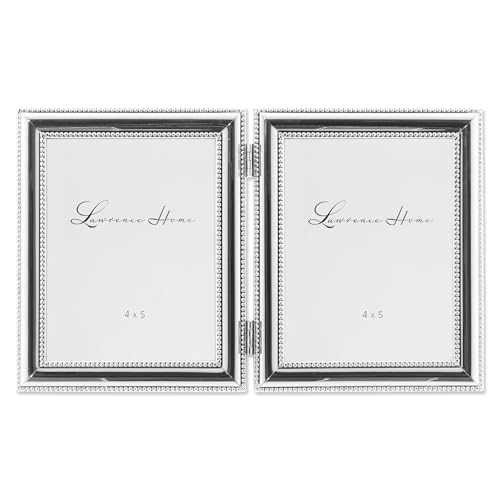 Lawrence Frames 510745D Silver Plated Double Bead Hinged Double Picture Frame, 4 by 5-Inch - Image 3
