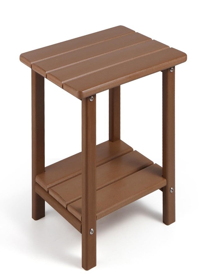 Apolimi Adirondack Outdoor Side Table, 2-Tier Sturdy Patio End Table Weather Resistant, 16.5" Solid Side Table for Patio, Pool, Porch（Teak） - Image 1