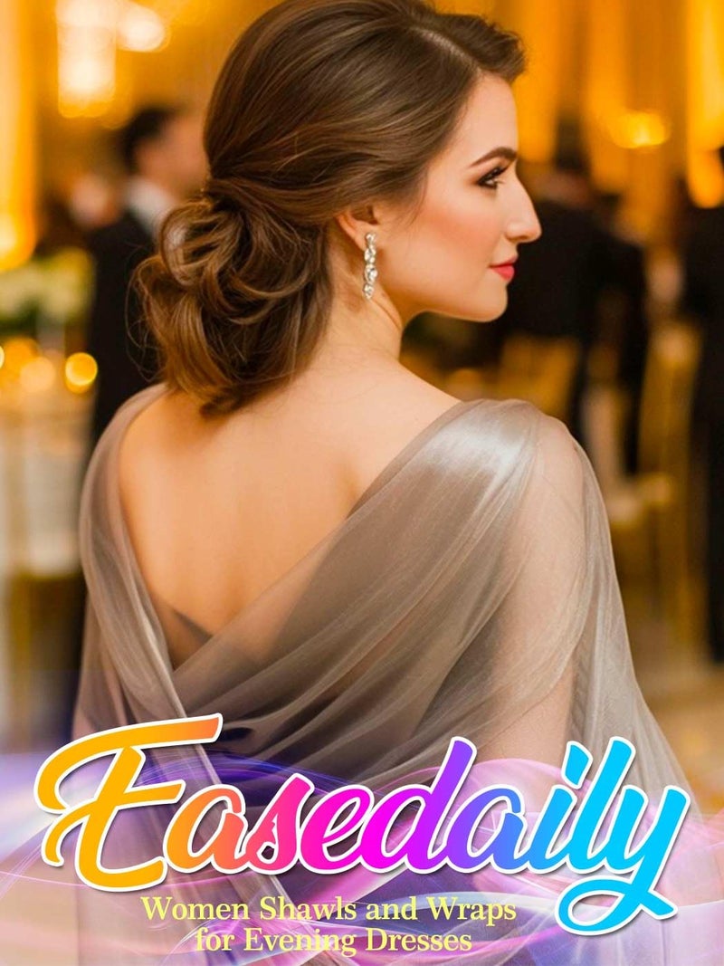 EASEDAILY شالات ولفائف إيزدايلي للنساء لفستان المساء وشال زفاف متلألئ - Image 2