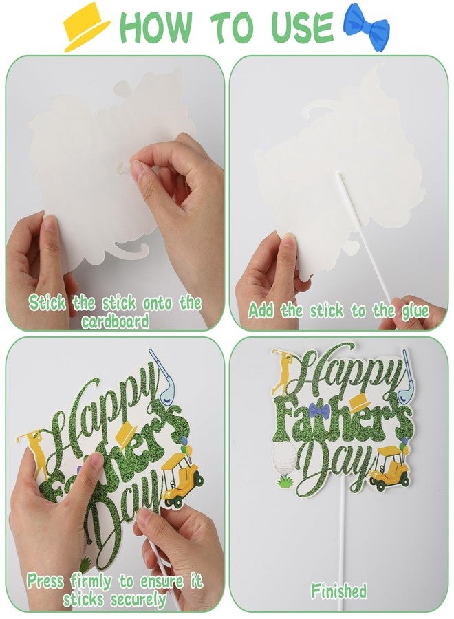 Kpbel Happy Fathers Day Decorations, Golf Theme Happy Father's Day Party Supplies Including Banners, Latex Balloons, Cake Toppers - Image 3