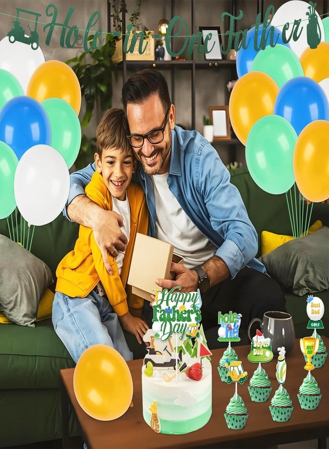 Kpbel Happy Fathers Day Decorations, Golf Theme Happy Father's Day Party Supplies Including Banners, Latex Balloons, Cake Toppers - Image 5