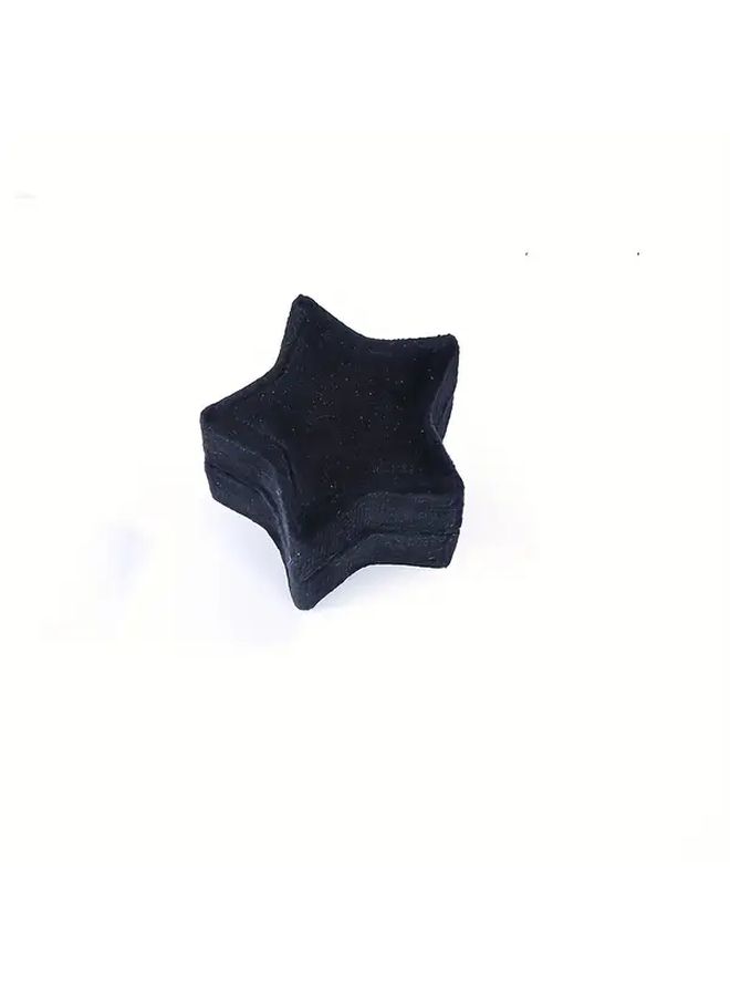 1pc Black Vintage Star Shaped Velvet Jewelry Box with Soft Fabric Lining Open Top Design for Earrings Rings Accessories Durable Plastic Desktop Organizer Home Decor Jewelry Storage - Image 3