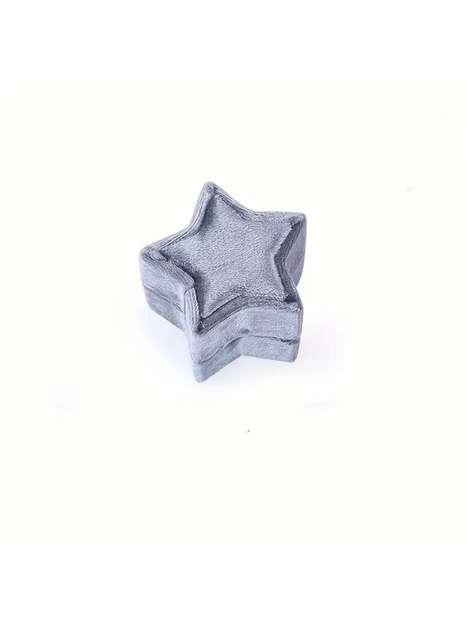 1pc Black Vintage Star Shaped Velvet Jewelry Box with Soft Fabric Lining Open Top Design for Earrings Rings Accessories Durable Plastic Desktop Organizer Home Decor Jewelry Storage - Image 4