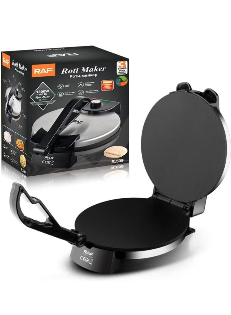 RAF Electric Roti Maker RAF R509| 1800W Non-Stick Double-Sided Heating Plate | Fast Chapati, Paratha & Tortilla Maker - Image 1