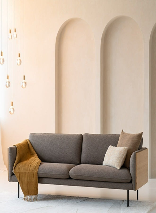 HODGE Sofa size 240x120, gray color, made of durable Swedish wood and Super Soft fabric, Safa Al Madinah - Image 1