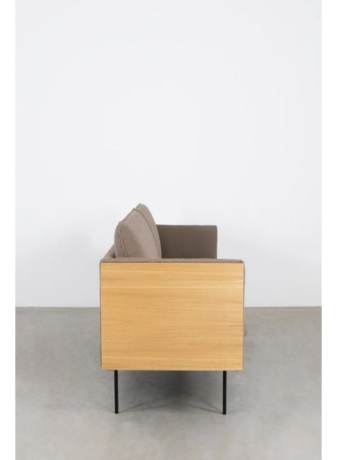 HODGE Sofa size 240x120, gray color, made of durable Swedish wood and Super Soft fabric, Safa Al Madinah - Image 3