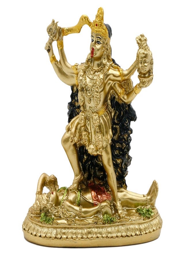 BangBangDa Hindu Goddess Kali Statue Sculpture - Indian God Decorative Antique Idol - India Goddess of Time and Death Figurine Murti Pooja Puja Buddha Temple Mandir Decor - Image 1