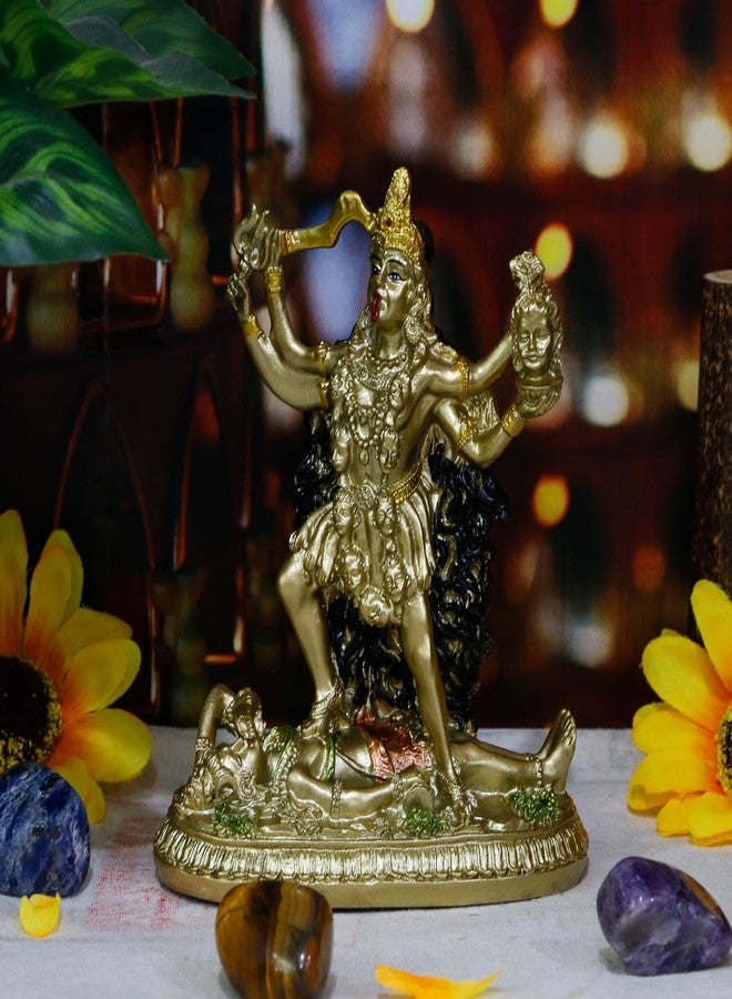 BangBangDa Hindu Goddess Kali Statue Sculpture - Indian God Decorative Antique Idol - India Goddess of Time and Death Figurine Murti Pooja Puja Buddha Temple Mandir Decor - Image 5