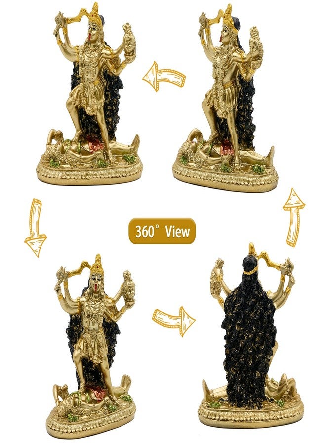 BangBangDa Hindu Goddess Kali Statue Sculpture - Indian God Decorative Antique Idol - India Goddess of Time and Death Figurine Murti Pooja Puja Buddha Temple Mandir Decor - Image 2