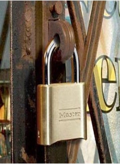 Generic Master Lock 175Eurdlh Certified Combination Padlock With Solid Zinc Body With Brass Finish With Long Shackle, Gold, 10,7 X 5,1 X 2,4 Cm  - Image 2