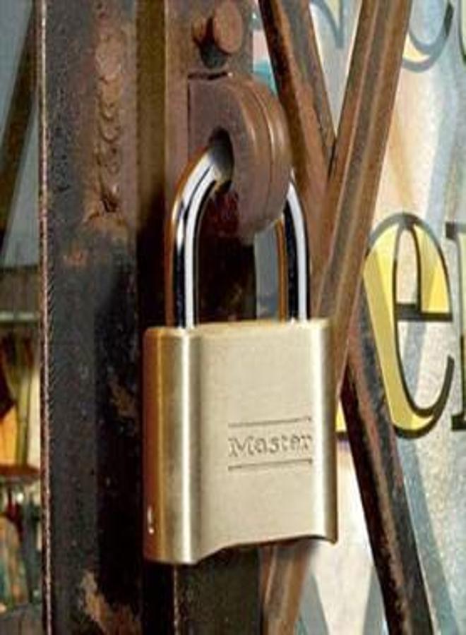 Master Lock 175Eurdlh Certified Combination Padlock With Solid Zinc Body With Brass Finish With Long Shackle, Gold, 10,7 X 5,1 X 2,4 Cm - Image 2
