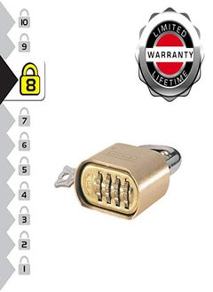 Generic Master Lock 175Eurdlh Certified Combination Padlock With Solid Zinc Body With Brass Finish With Long Shackle, Gold, 10,7 X 5,1 X 2,4 Cm  - Image 4