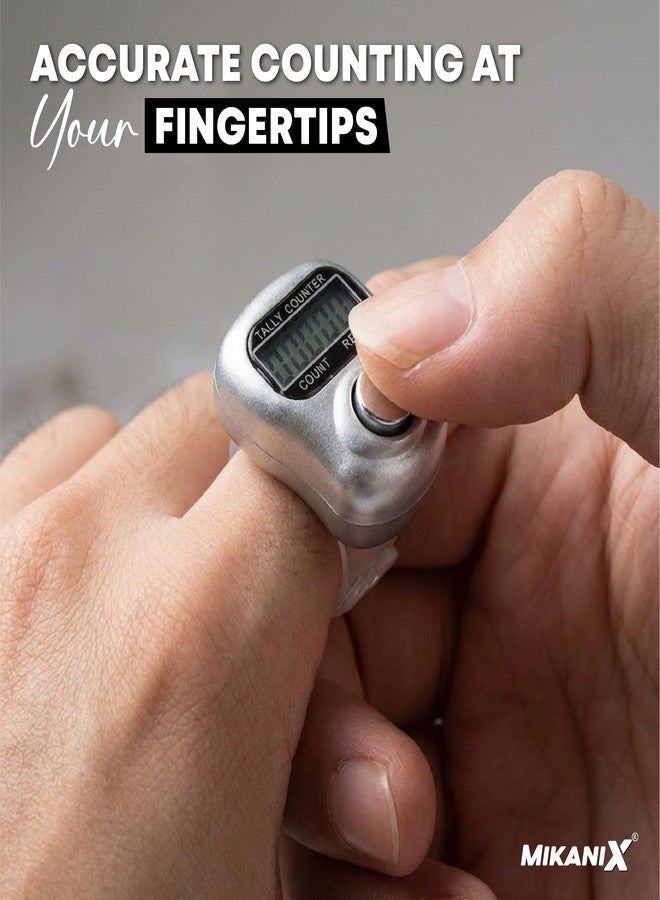 MIKANIX Counter Finger Ring, Digital Hand Click Counter for Chanting, Mantra Jap, Prayer, Step Counting & Sports Use (Pack of 2) - Image 4