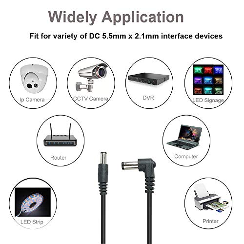 AlloverPower 4-Pack DC Male to Male Cable 5.5mm X 2.1mm Connector Plug Patch Wire Adapter Extension Cord for Strip Light, DVR CCTV Surveillance Security Camera, Audio Recording, Car, Monitor 2Ft - Image 2