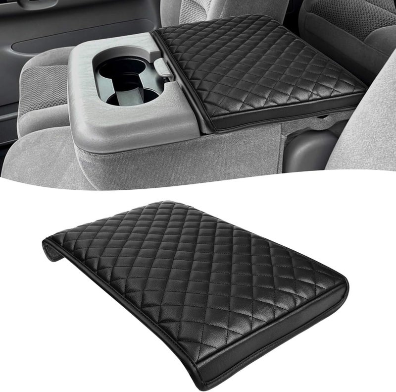 KBH Center Console Armrest Cover for Ford F250 F350 F450 19992010 F550 20012005 Jump Seat Console Middle Console Lid Protector Arm Rest Cushion Interior Accessories Vinyl Leather Black
