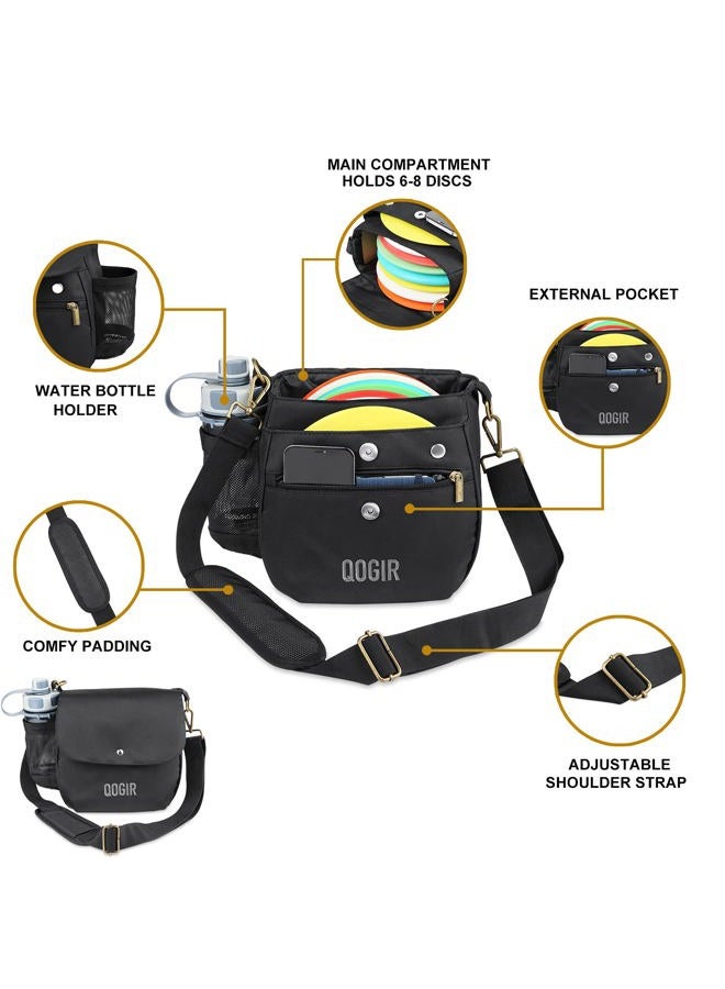 QOGiR Lightweight Disc Golf Bag: Durable Frisbee Golf Bag with 8+ Disc Capacity, Introductory Discs Golf Bag, Holds Water Bottle and Accessories, Great for Beginners and - Image 2