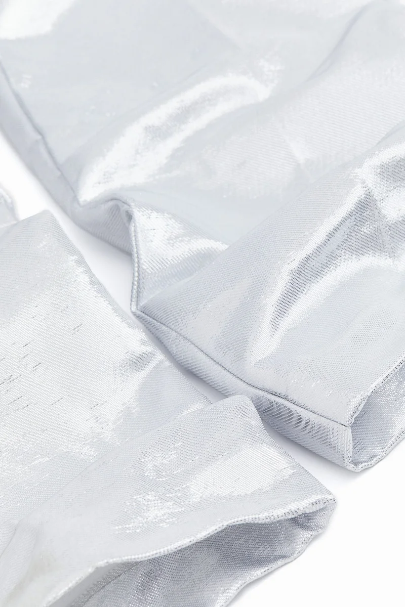 اتش اند ام بنطلون بدلة مصنوع من نسيج معدني لامع