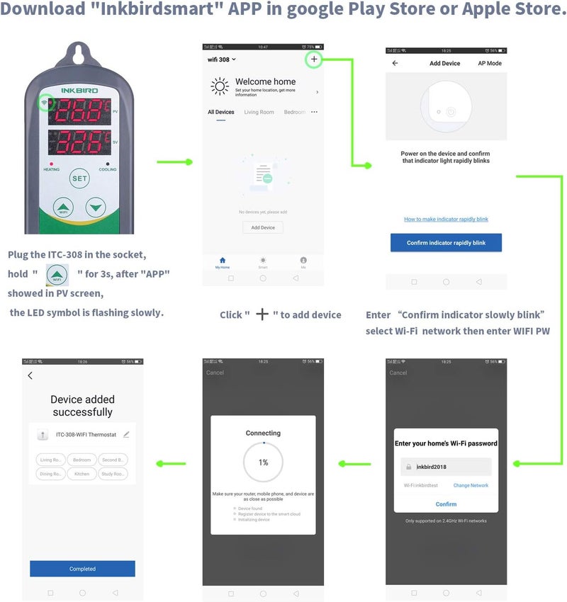 إنكبيرد منظم حرارة رقمي واي فاي للتحكم في التدفئة والتبريد جهاز تحكم في درجة الحرارة لاسلكي مع رسم بياني لدرجة الحرارة لتخمير المنزل والدفيئة والزراعة المائية وحصيرة التدفئة وحضانة الزواحف - Image 4
