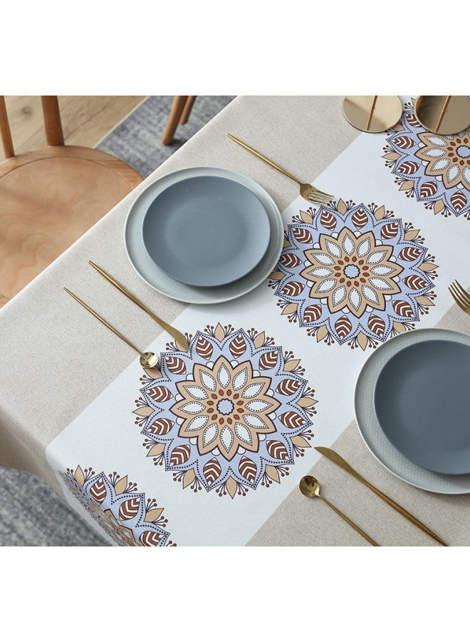 دبليو أيه أو كي أن كلاسيك كونتيننتال مطبوعة مفرش المائدة ، بولي كلوريد الفينيل مجموعة الجدول المطبوعة الريفية ، مزرعة سطح المكتب الديكور 140x180 سم مطبخ مستطيل طاولة الطعام حماية - Image 4