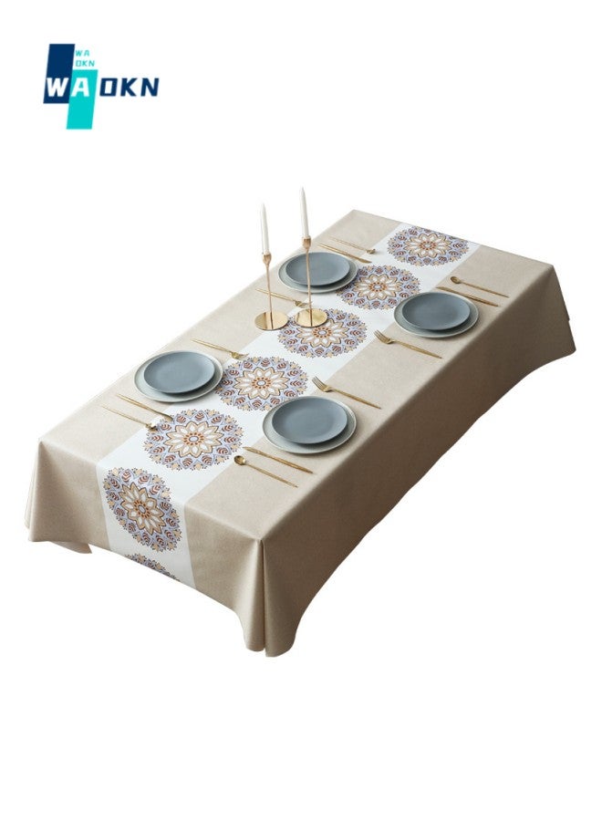 دبليو أيه أو كي أن كلاسيك كونتيننتال مطبوعة مفرش المائدة ، بولي كلوريد الفينيل مجموعة الجدول المطبوعة الريفية ، مزرعة سطح المكتب الديكور 140x180 سم مطبخ مستطيل طاولة الطعام حماية - Image 1