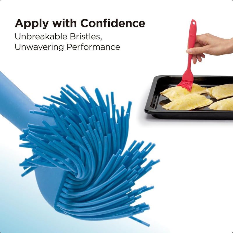 Kitchen Mama WaltzGrip Platinum Silicone Basting Pastry Brush: Set of 2 Heat-Resistant Brushes Utensils for Cooking, Baking, Grilling, Barbecue, and Spreading Oil, Butter, Egg - Dishwasher-Safe (Blue) - Image 5