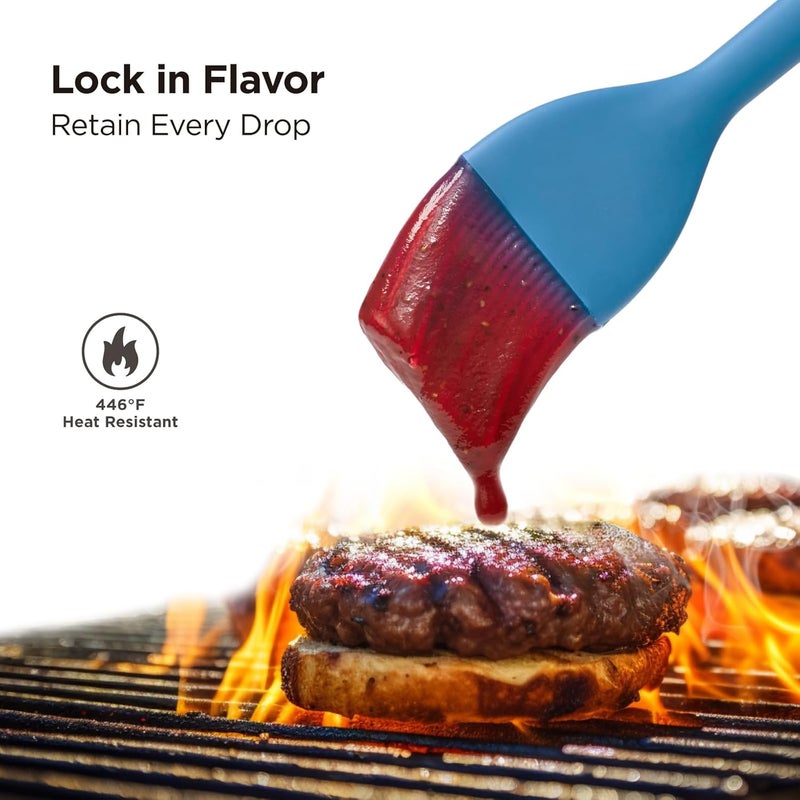 Kitchen Mama WaltzGrip Platinum Silicone Basting Pastry Brush: Set of 2 Heat-Resistant Brushes Utensils for Cooking, Baking, Grilling, Barbecue, and Spreading Oil, Butter, Egg - Dishwasher-Safe (Blue) - Image 4