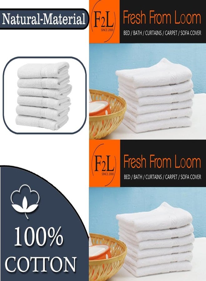 FRESH FROM LOOM منشفة وجه قطنية من FRESH FROM LOOM، وزن 500 جرام/متر مربع، مقاس 13 × 13 بوصة (مجموعة من 6 قطع، لون أبيض) - Image 2