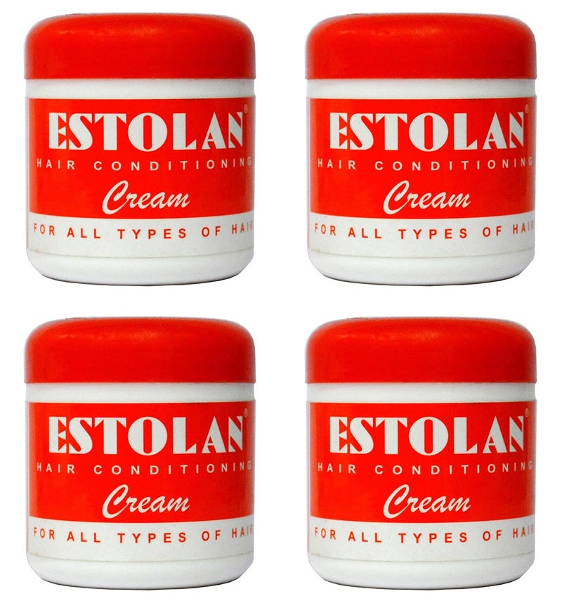 Estolan Estolan Hair Conditioning Cream JAR designed by German experts with added minerals and special long lasting cool aqua fragrance 100 G x 4 - Image 1