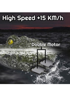 Excefore Remote Control Boat 2.4G High Speed Simulation Crocodile Head Water Toys for Pools and Lakes Floating Crocodile Head High Simulation Alligator Head RC Boats Prank Toys for Adults and Kids  - Image 2