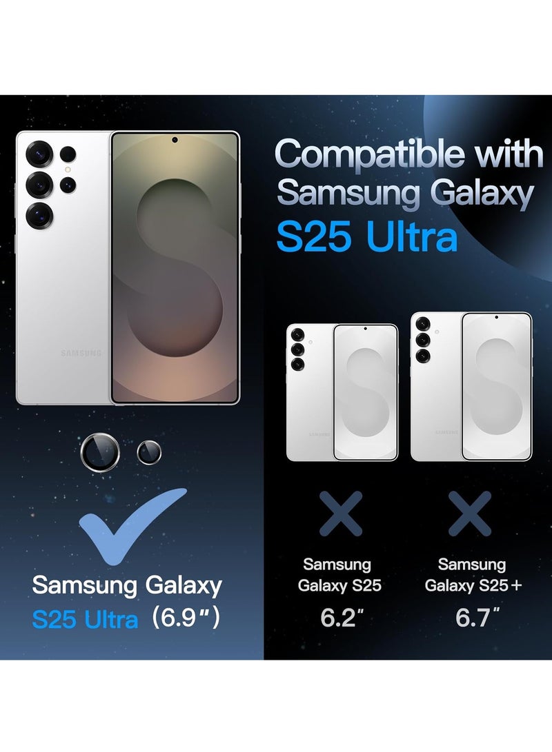 DUSALA Camera Lens Protector for Samsung Galaxy S25 Ultra 5G, 9H Tempered Glass Metal Individual Ring Cover, Easy Installation Tray, HD Clear, 1 Set (Titanium Gray) - Image 2