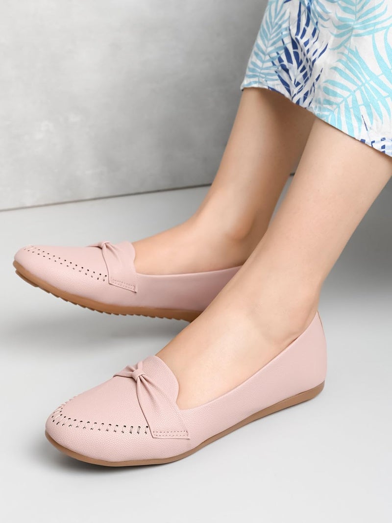 XE Looks Lavender Elegant Knotted Bow Loafers | Soft Matte Finish | Flexible & Everyday Wear For Girls & Womens - Image 5