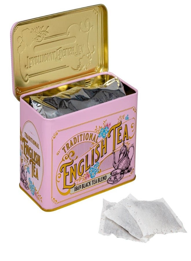 New English Teas Vintage Victorian Tea Caddy in Pink with 40 Tea Bags from 1869 Mix - Image 3