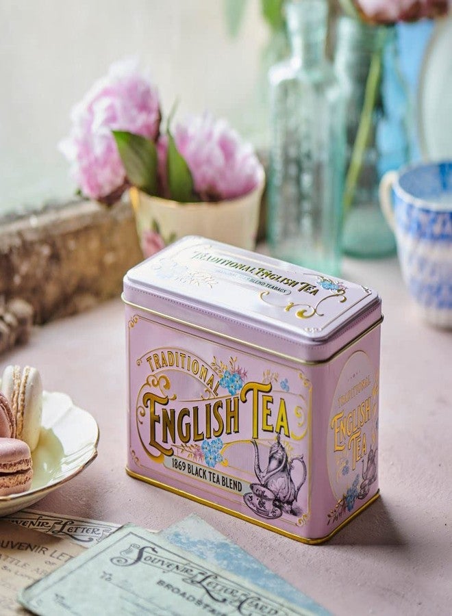 New English Teas Vintage Victorian Tea Caddy in Pink with 40 Tea Bags from 1869 Mix - Image 4