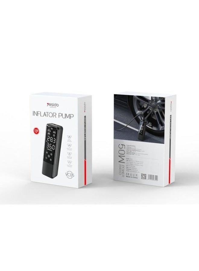 يسيدو منفاخ Coach - مضخة هواء صغيرة ومحمولة للسيارة - منفاخ إطارات سريع - تشغيل مباشر من ولاعة سجائر السيارة-VC05 - Image 5
