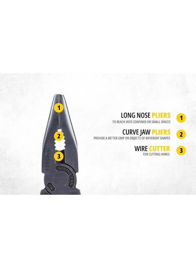Stanley 1-84-519 12-In-1 Foldable Multi Tool With Anti-Rust Properties For Minor Repair Work Ideal For Home, Car, Bikes, Camping & Outdoor Activity, Grey - Image 3