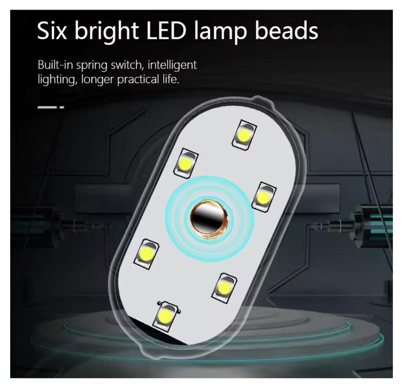 BLUE CORAL ضوء داخلي LED حساس للمس مغناطيسي لاسلكي للسيارة 7 ألوان مصباح قراءة مغناطيسي صغير شحن USB للسيارة أضواء محيطية للقدم - Image 1