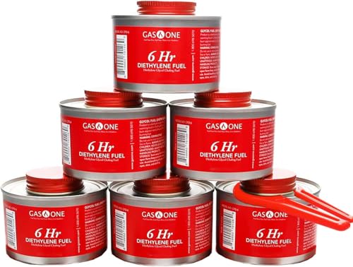 GasOne Gas One 6 pack 6 Hour Chafing Fuel - Food Warmer for Chafing Dish Buffet Set - Liquid Safe Fuel With Wick & Lid Opener for Chafing Dish - Image 3